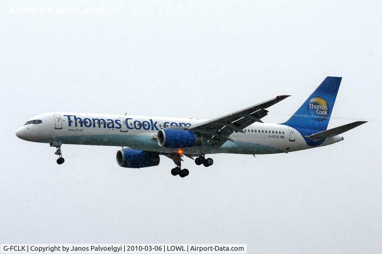 G-FCLK, 1993 Boeing 757-2Y0 C/N 26161, Thomas Cook Airlines Boeing B757-2Y0 approach LOWL/LNZ