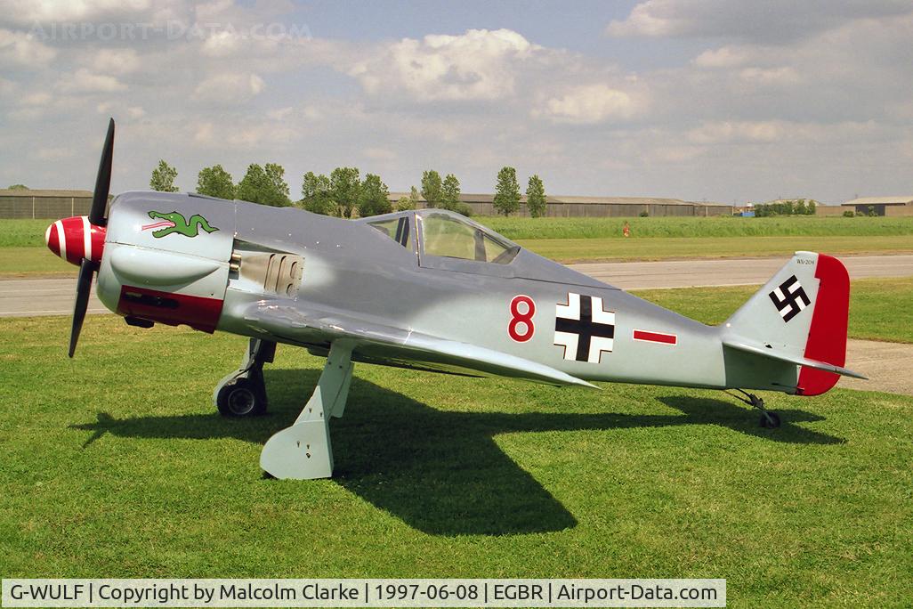 G-WULF, 1979 WAR Focke-Wulf 190 C/N PFA 081-10328, WAR Focke-Wulf 190 replica at Breighton Airfield, UK in 1997.