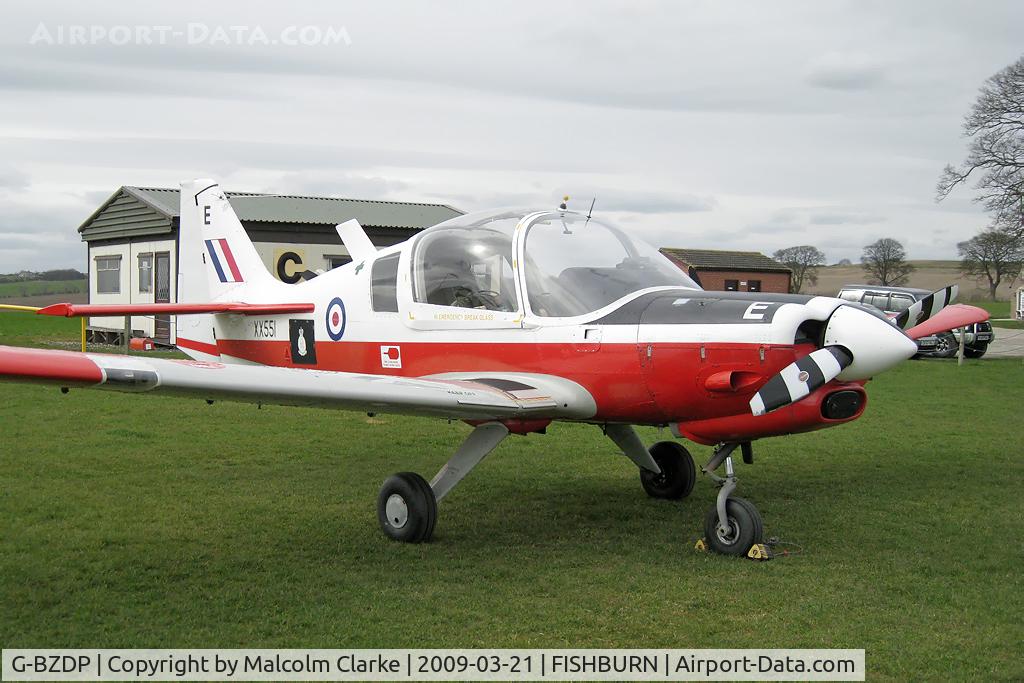 G-BZDP, 1974 Scottish Aviation Bulldog T.1 C/N BH120/244, Scottish Aviation Bulldog T1. Ex RAF XX551 at Fishburn Airfield, UK in 2009.