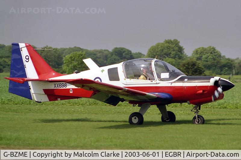 G-BZME, 1975 Scottish Aviation Bulldog T.1 C/N BH120/347, Scottish Aviation Bulldog T1 at Breighton Airfield, UK in 2003.