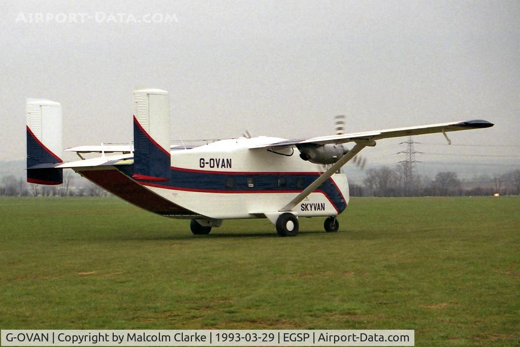 G-OVAN, 1971 Short SC-7 Skyvan 3-100 C/N SH.1892, Short SC-7 Skyvan 3-100 at The Peterborough Parachute Centre, Peterborough Sibson Airfield in 1993..