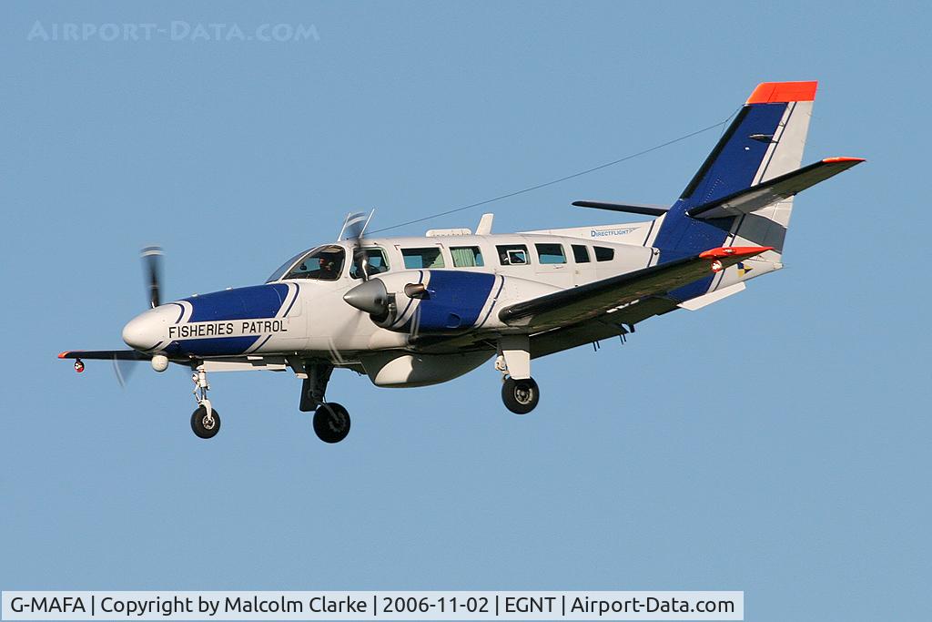 G-MAFA, 1989 Reims F406 Caravan II C/N F406-0036, Reims F406 Caravan II on finals to Rwy 25 at Newcastle Airport in 2006 after a sea fisheries patrol flight.