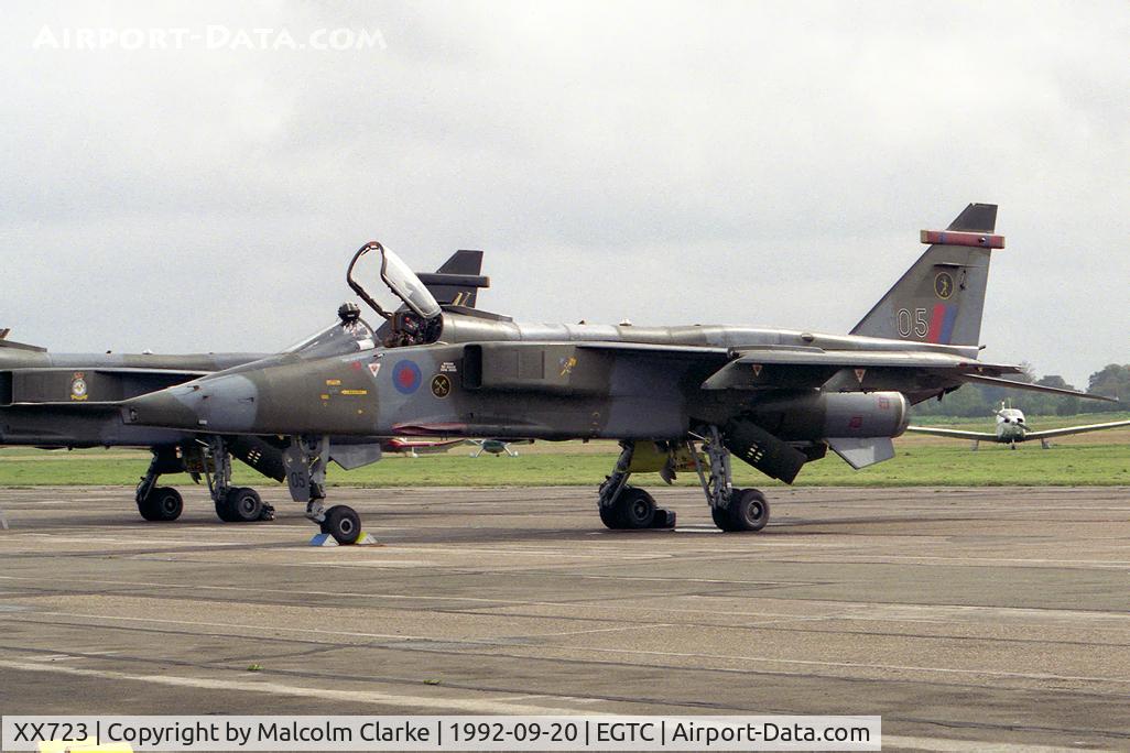 XX723, 1974 Sepecat Jaguar GR.1 C/N S.20, Sepecat Jaguar GR1A at Cranfield Airport in 1992.