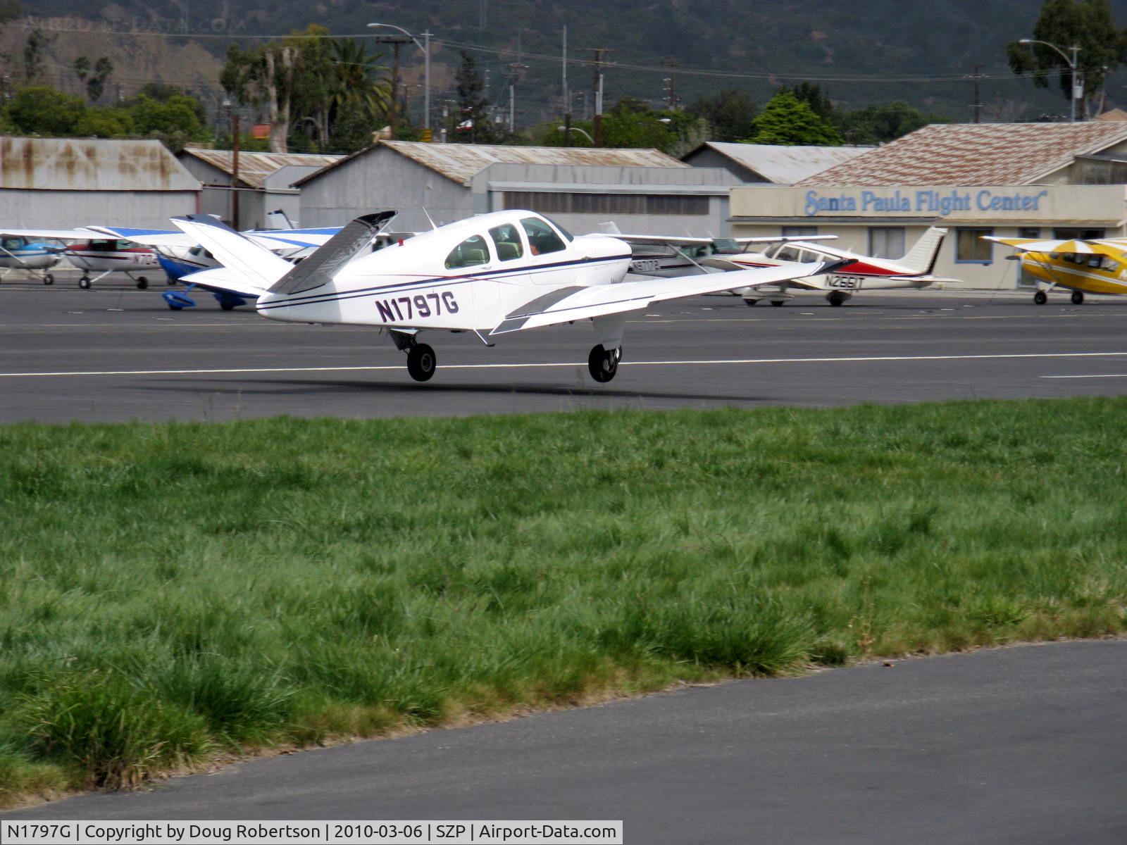N1797G, 1962 Beech P35 Bonanza C/N D-6975, 1962 Beech P35 BONANZA, Continental IO-470-N 260 Hp, liftoff Rwy 04
