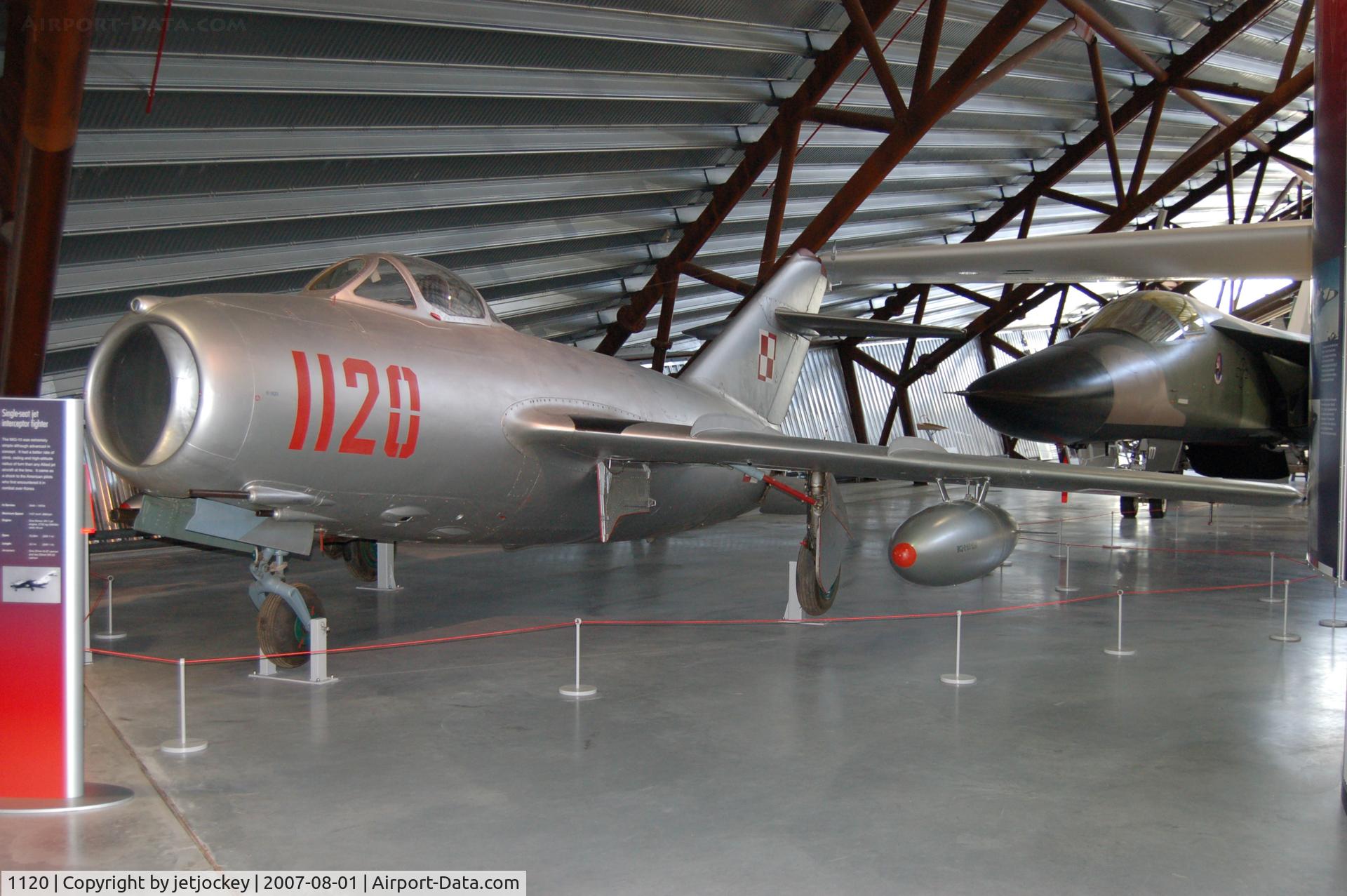 1120, 1955 Mikoyan-Gurevich MiG-15bis (Lim-2) C/N 1B01120, WSK SBLim-2 (MIG 15) 1120 Cold War Museum Cosford