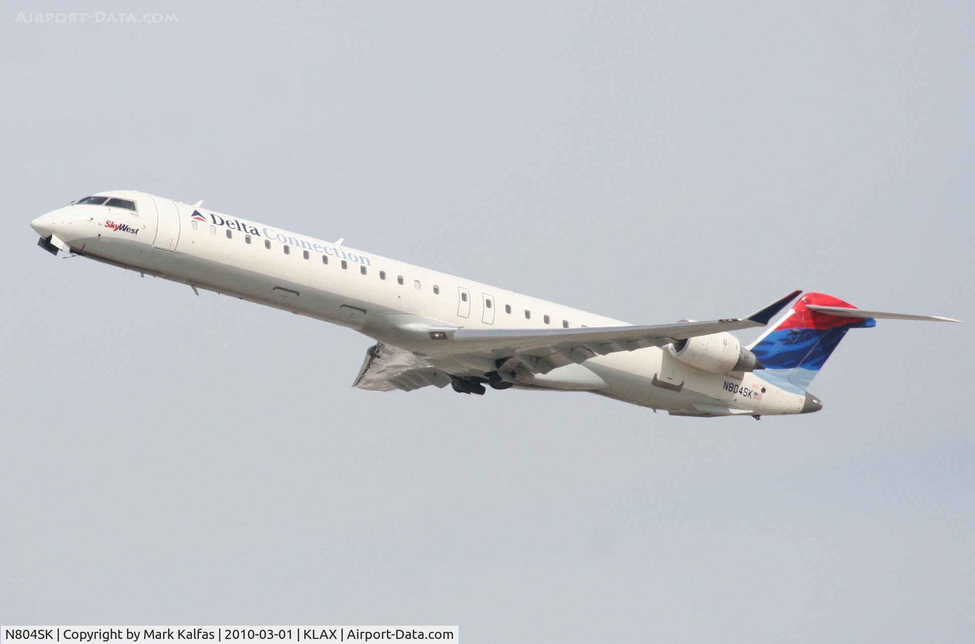 N804SK, 2006 Bombardier CRJ-900ER (CL-600-2D24) C/N 15067, SkyWest Bombardier CL-600-2C10,  N804SK, SKW4457 departing 25R KLAX for KSLC.