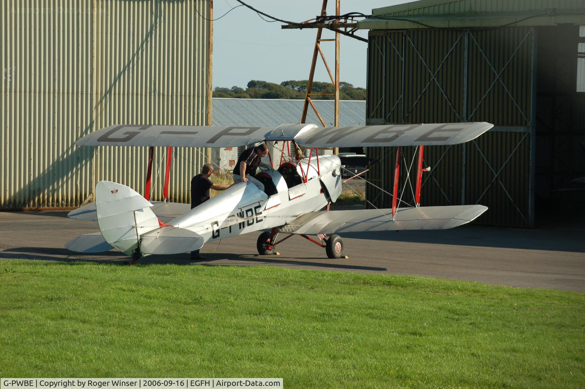 G-PWBE, 1959 De Havilland DH-82A Replica Tiger Moth II C/N LES 1, Replica Tiger Moth based at Swansea Airport