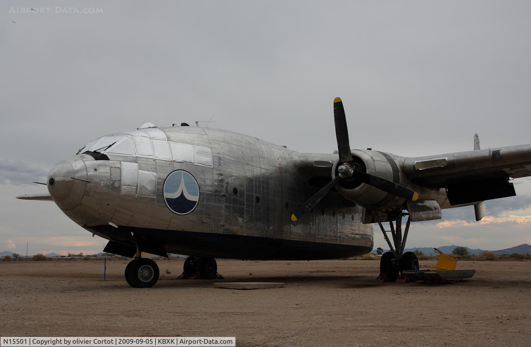 N15501, 1951 Fairchild C-119G Flying Boxcar C/N 10955, buckeye airfield