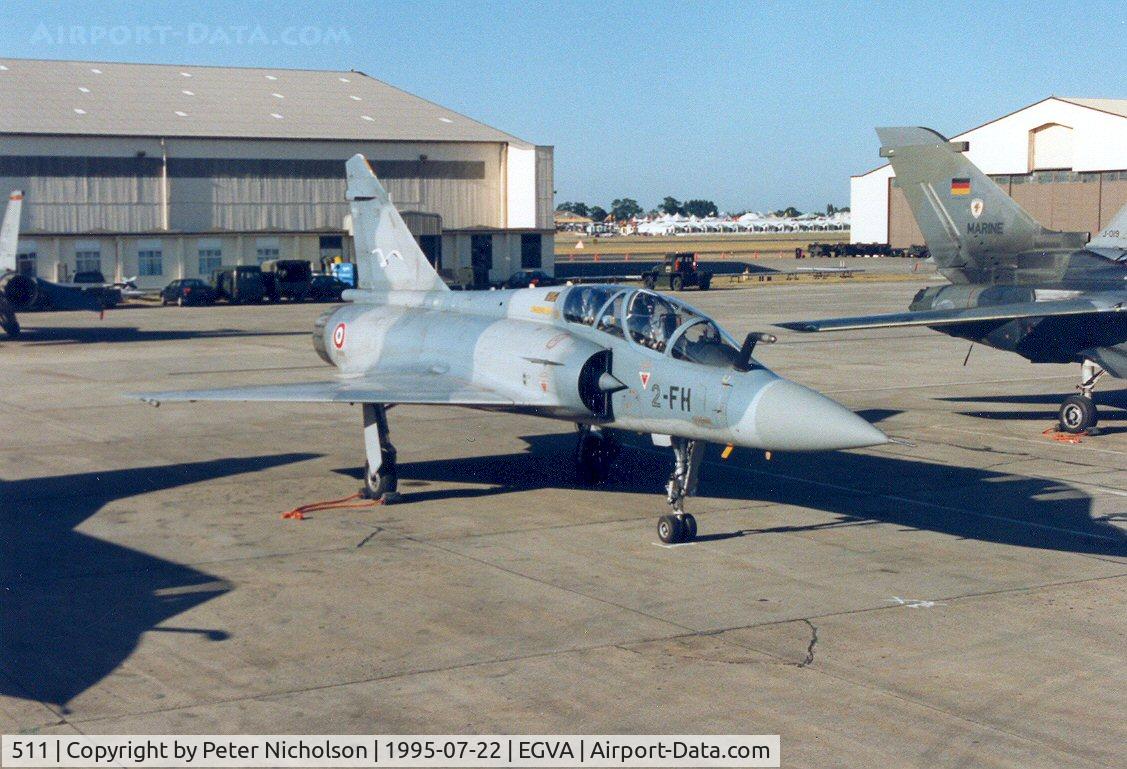 511, Dassault Mirage 2000B C/N 119, Mirage 2000B, callsign French Air Force 5121, of EC 2/2 on the flight-line at the 1995 Intnl Air Tattoo at RAF Fairford.