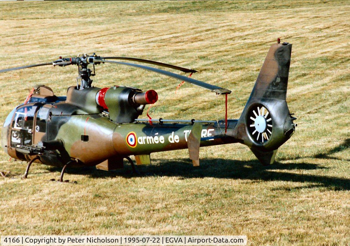 4166, Aerospatiale SA-342M Gazelle C/N 2166, SA.342M Gazelle coded CXA of French Army unit 1 RHC (Combat Helicopter Regiment) on the flight-line at the 1995 Intnl Air Tattoo at RAF Fairford.