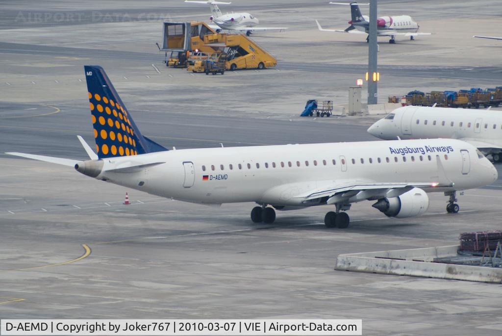 D-AEMD, 2009 Embraer 195LR (ERJ-190-200LR) C/N 19000305, Augsburg Airways Embraer ERJ-195LR
