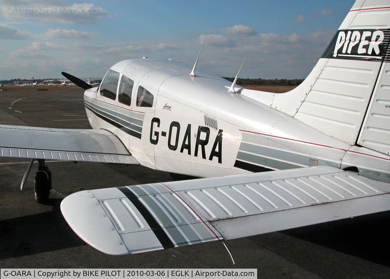 G-OARA, 1988 Piper PA-28R-201 Cherokee Arrow III C/N 2837002, VISITOR PARKED ON THE TERMINAL APRON