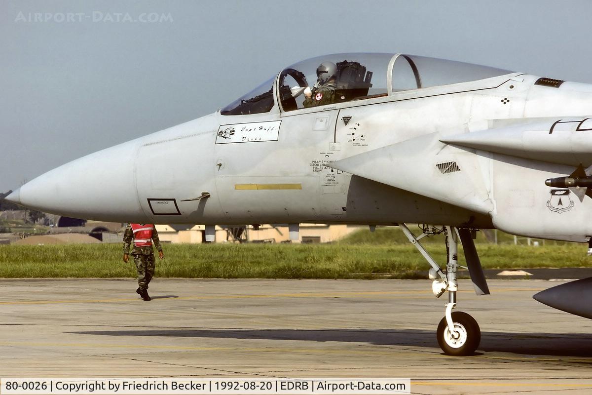 80-0026, McDonnell Douglas F-15C Eagle C/N 0672/C175, last checks prior another mission from Bitburg AB