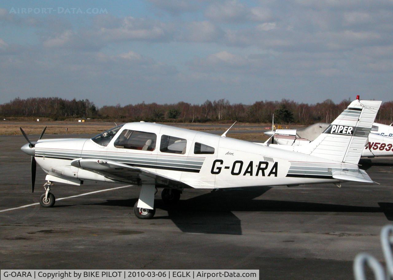 G-OARA, 1988 Piper PA-28R-201 Cherokee Arrow III C/N 2837002, VISITOR PARKED ON THE TERMINAL APRON