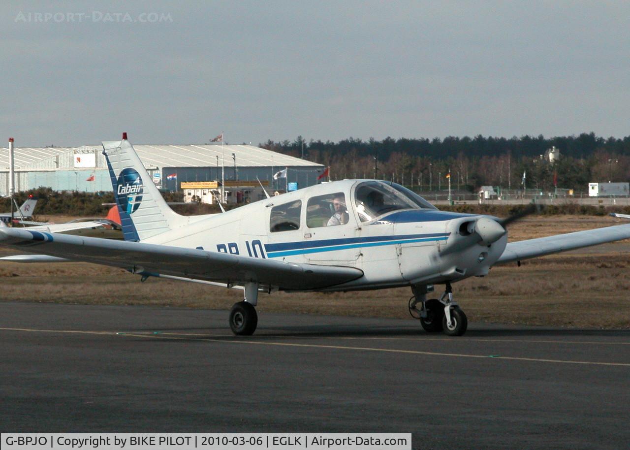 G-BPJO, 1988 Piper PA-28-161 Cadet C/N 28-41014, VISITOR PARKED ON THE TERMINAL APRON