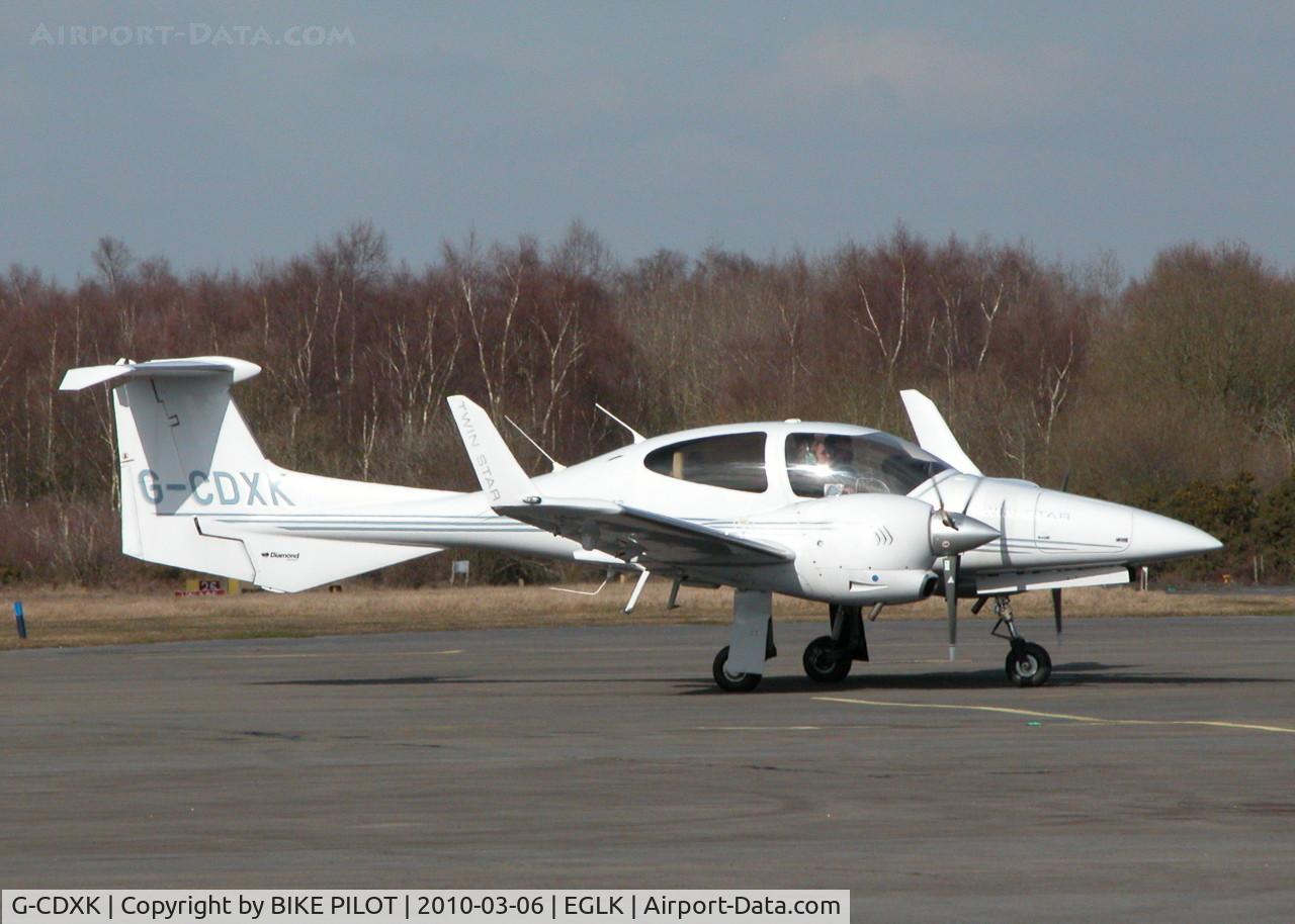 G-CDXK, 2006 Diamond DA-42 Twin Star C/N 42.136, VISITOR TAXYING TO THE TERMINAL APRON