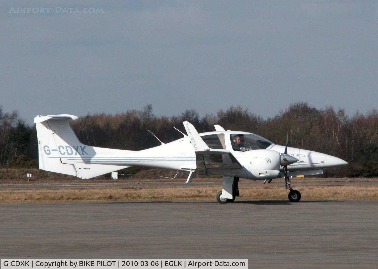 G-CDXK, 2006 Diamond DA-42 Twin Star C/N 42.136, VISITOR TAXYING TO THE TERMINAL APRON