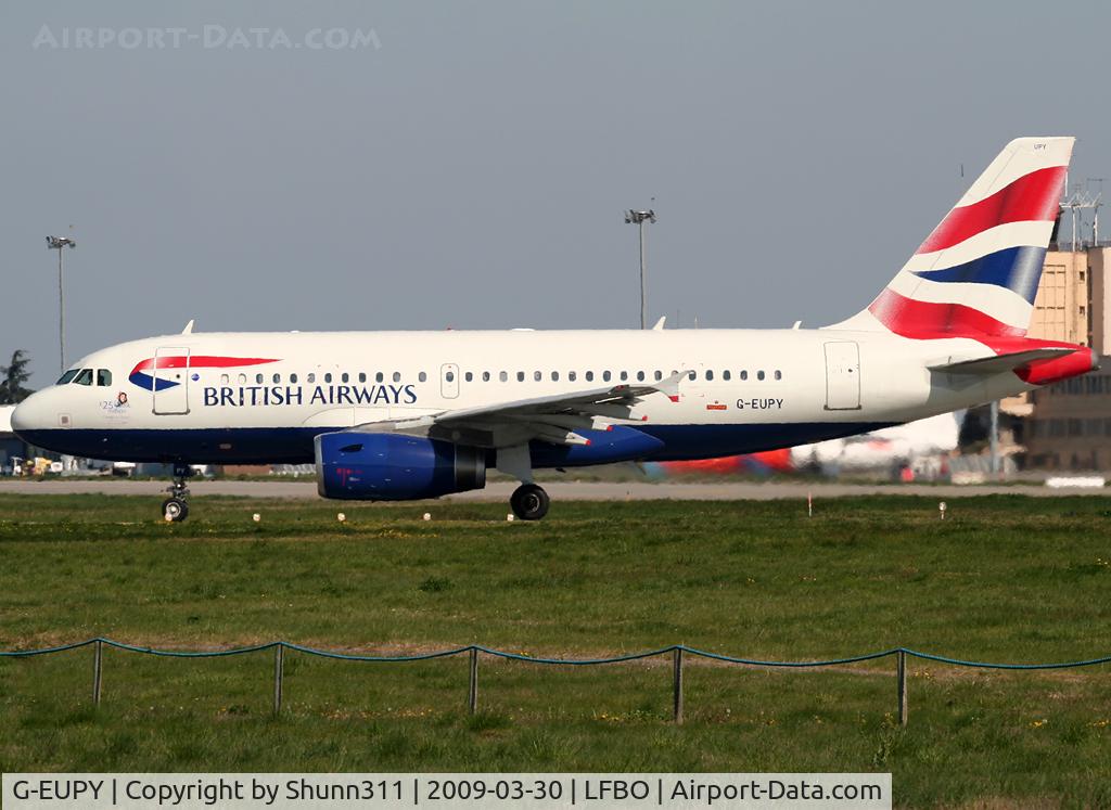 G-EUPY, 2001 Airbus A319-131 C/N 1466, Lining up rwy 32R for departure ;)