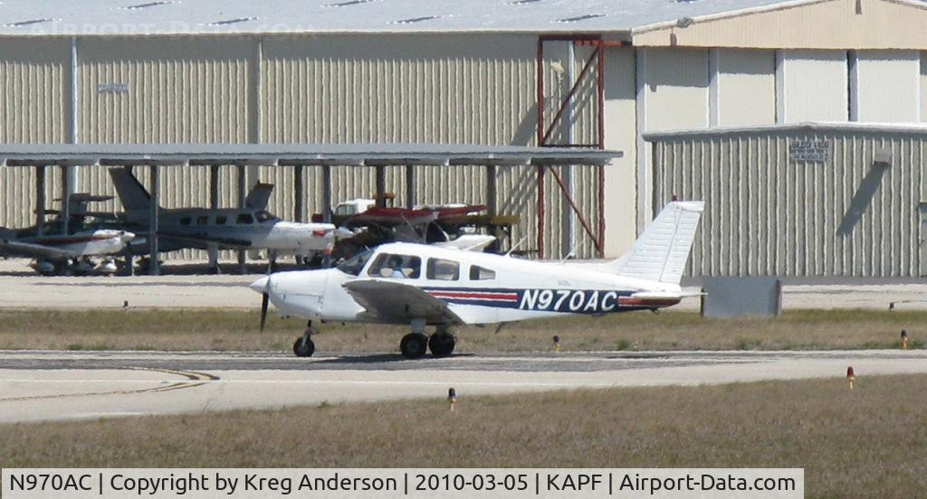 N970AC, 1980 Piper PA-28-161 C/N 28-8116113, Departing runway 32