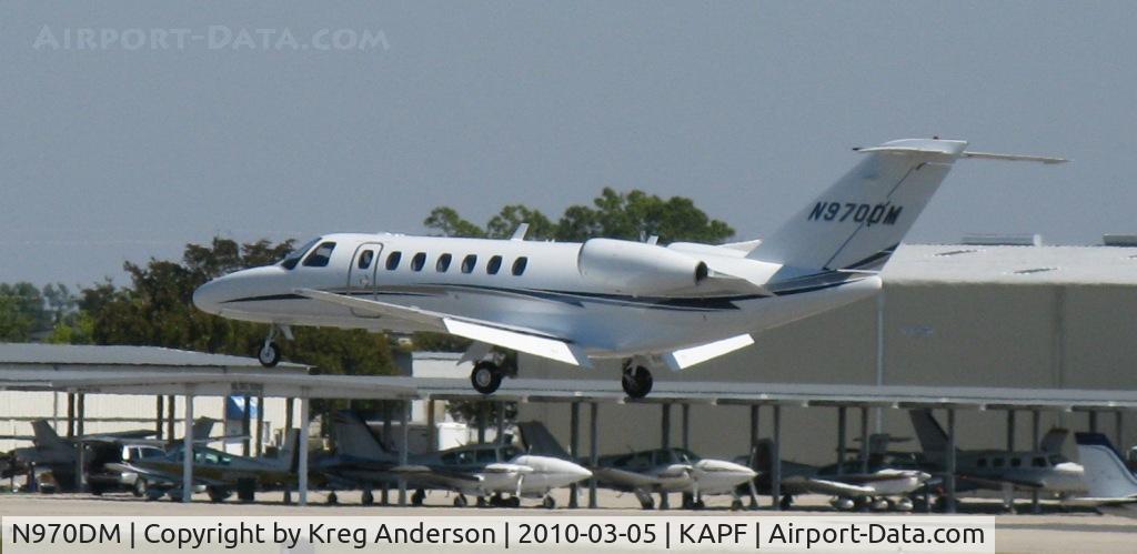 N970DM, 2007 Cessna 525B C/N 525B0168, Arriving on runway 32