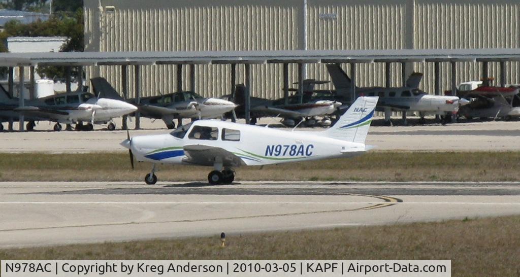 N978AC, 1989 Piper PA-28-161 Cherokee Warrior II C/N 2841220, Departing runway 32