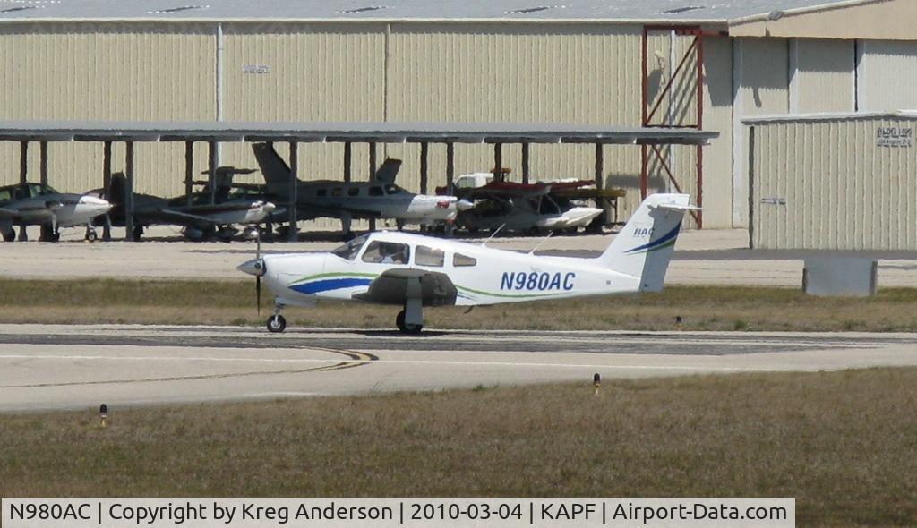 N980AC, 1980 Piper PA-28RT-201 Arrow IV C/N 28R-8118009, Departing runway 32