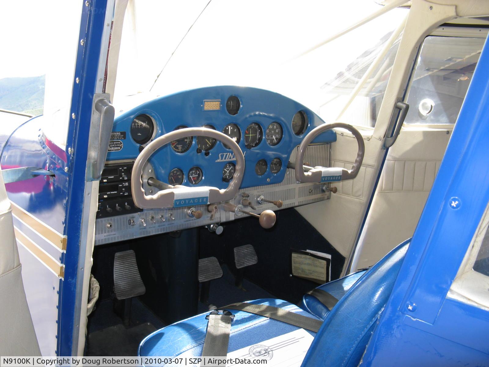 N9100K, 1947 Stinson 108-1 Voyager C/N 108-2100, 1947 Stinson 108-1 VOYAGER, Franklin 6A4-150-B3 150 Hp, CP Aviation Family Heirloom For Sale, panel