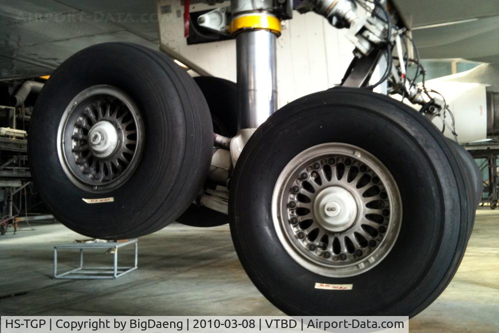 HS-TGP, 1994 Boeing 747-4D7 C/N 26610, Left Wing Landing Gear, off the ground