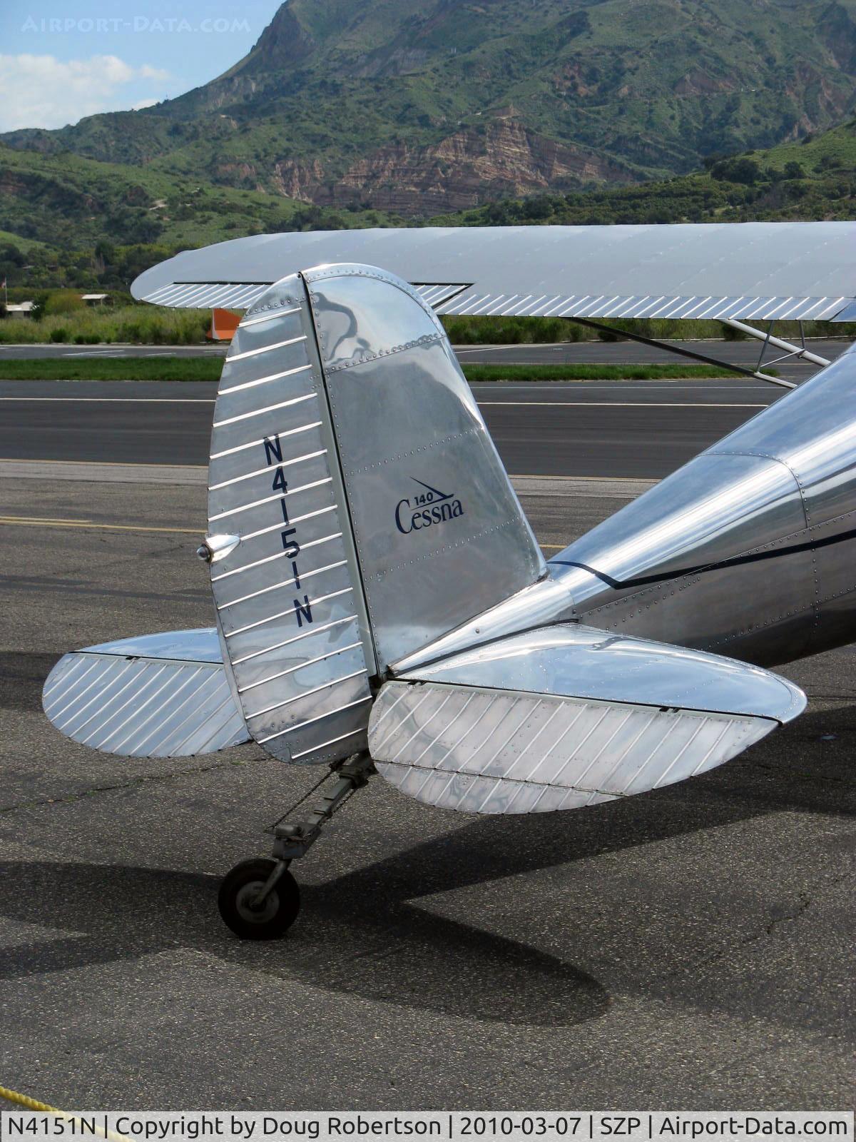 N4151N, 1947 Cessna 140 C/N 13873, 1947 Cessna 140, Continental C85 85 Hp, tail logo