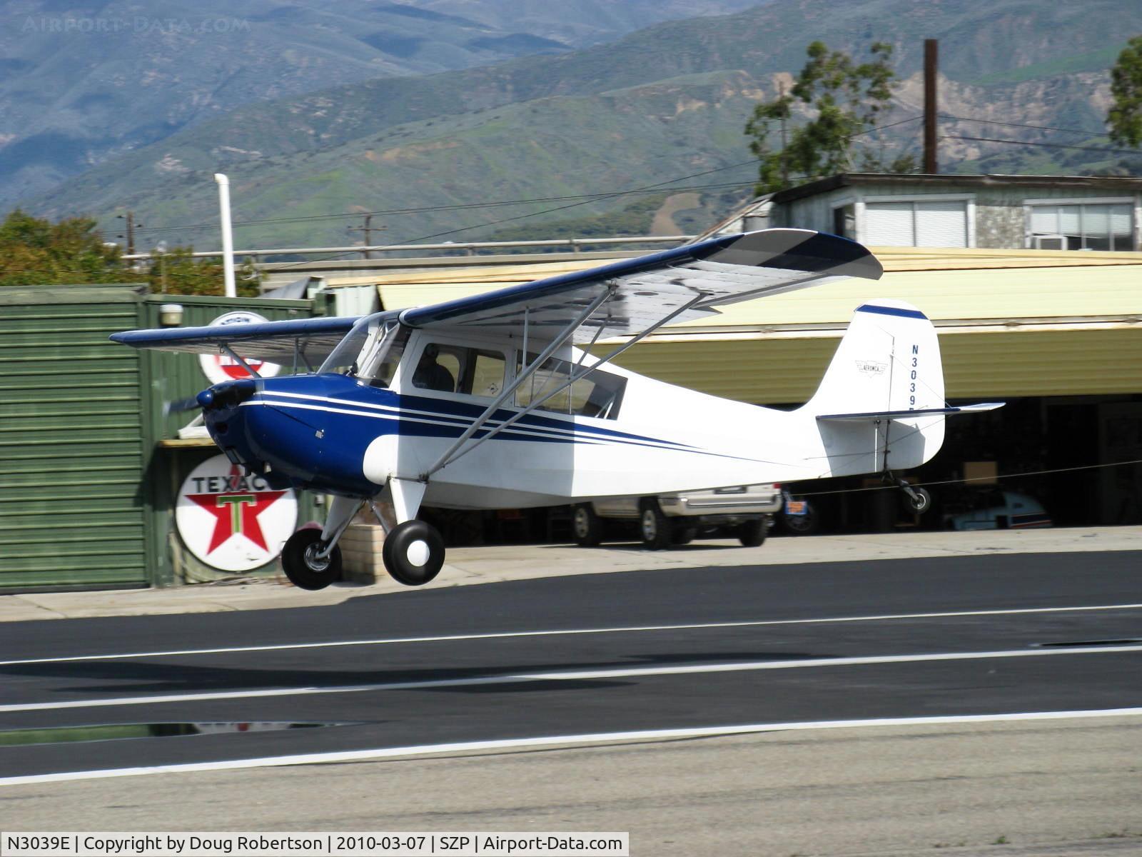 N3039E, 1946 Aeronca 7AC Champion C/N 7AC-6625, 1946 Aeronca 7AC CHAMPION, Continental O-200 100 Hp upgrade by STC, on final Rwy 22