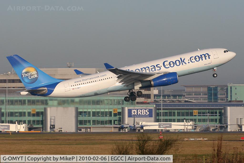 G-OMYT, 1999 Airbus A330-243 C/N 301, Climbing away from Runway 05L.