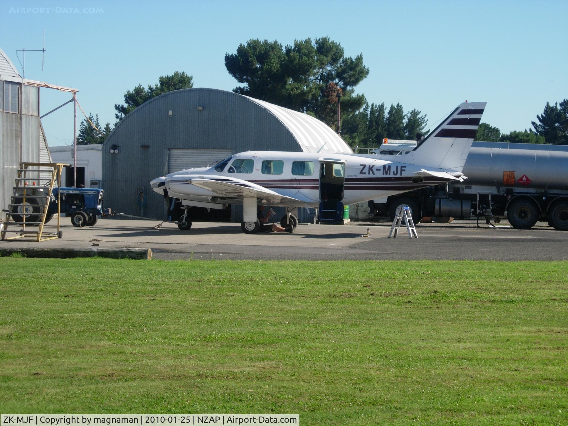 ZK-MJF, Piper PA-31T Cheyenne C/N 31T-7912089, Outside maintenance hanger at Taupo