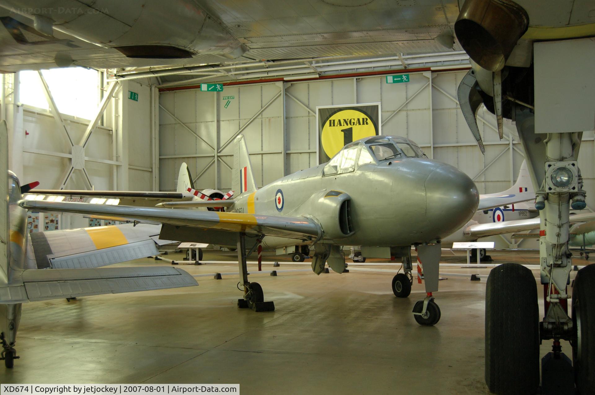 XD674, 1955 Hunting Percival P-84 Jet Provost T.1 C/N PAC/84/001, MK1 Jet Provost (Long Legged Type) RAF Museum Cosford