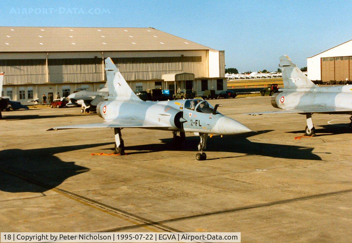 18, Dassault Mirage 2000C C/N 33, Mirage 2000C, callsign French Air Force 5121, of EC 2/2 on the flight-line at the 1995 Intnl Air Tattoo at RAF Fairford.