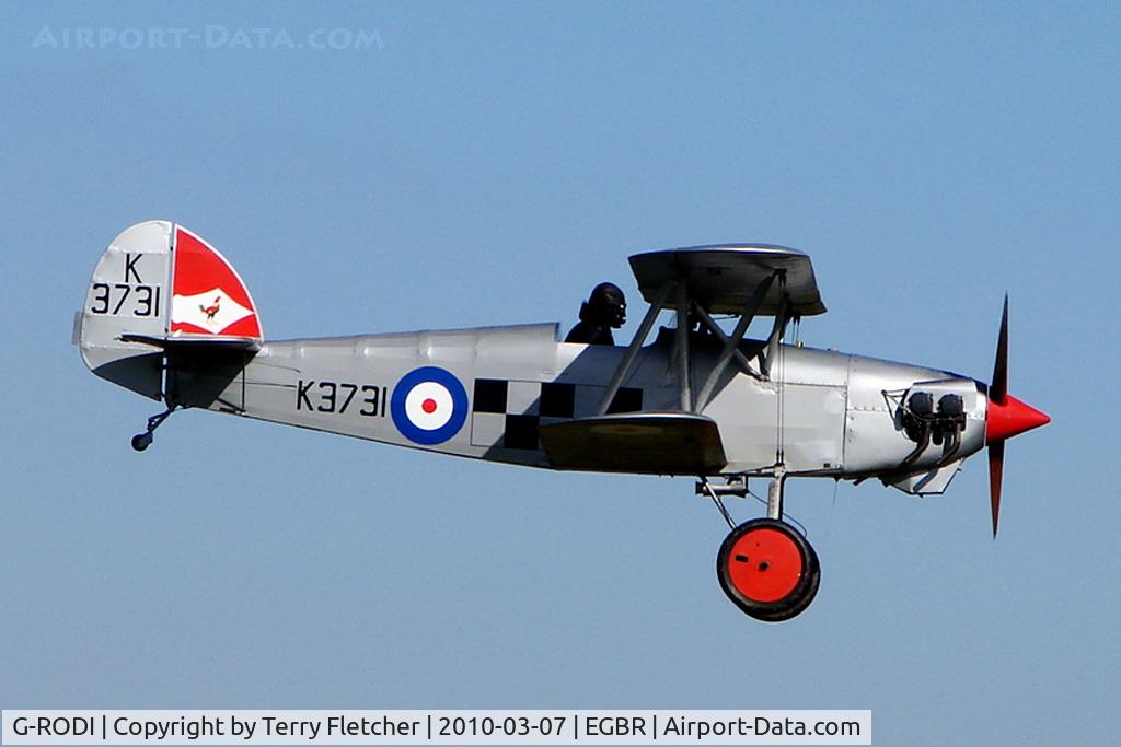 G-RODI, 1986 Isaacs Fury II C/N PFA 011-10130, K3731 - Isaacs Fury replica - One of the many aircraft at Breighton on a fine Spring morning