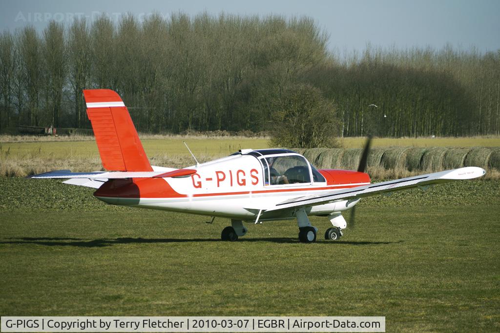 G-PIGS, 1976 Socata Rallye 150ST C/N 2696, MORANE SAULNIER RALLYE 150ST - One of the many aircraft at Breighton on a fine Spring morning