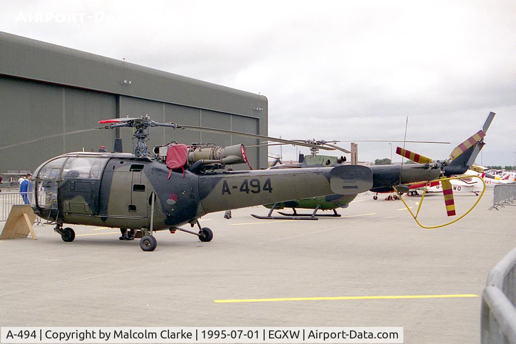 A-494, Sud SE-3160 Alouette III C/N 1494, Sud SE-3160 Alouette III at RAF Waddington's Air Show in 1995.