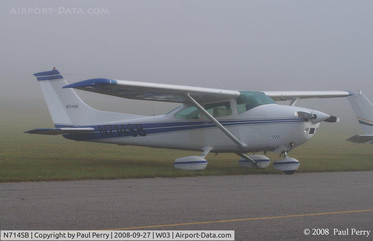 N714SB, 1973 Cessna 182P Skylane C/N 18261869, Framed by early morning fog