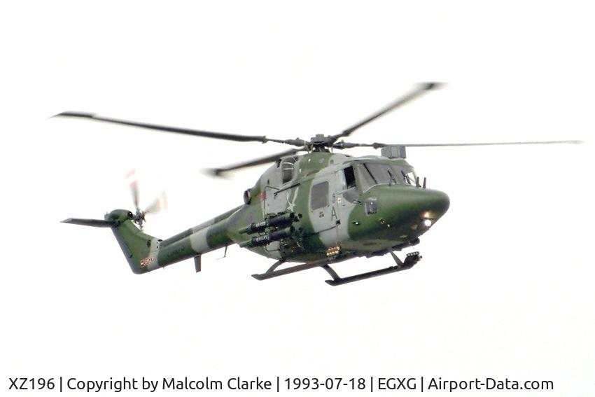 XZ196, 1979 Westland Lynx AH.7 C/N 098, Westland WG-13 Lynx AH7. At the 1993 SSAFA Air Display held at RAF Church Fenton.