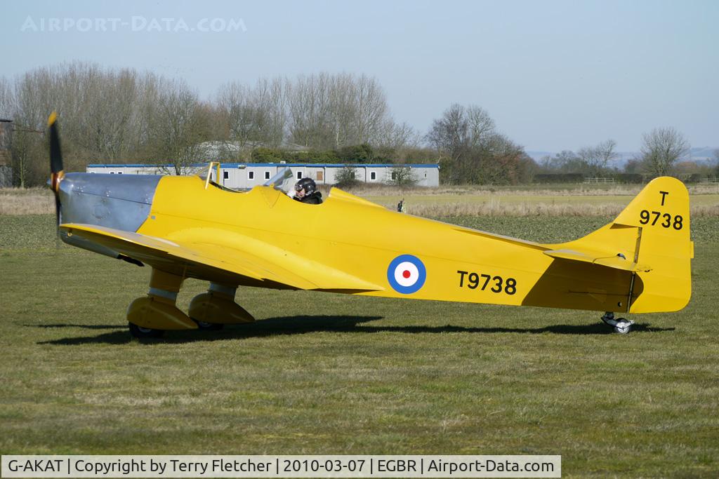 G-AKAT, 1940 Miles M14A Hawk Trainer 3 C/N 2005, Miles Hawk Trainer - One of the many aircraft at Breighton on a fine Spring morning