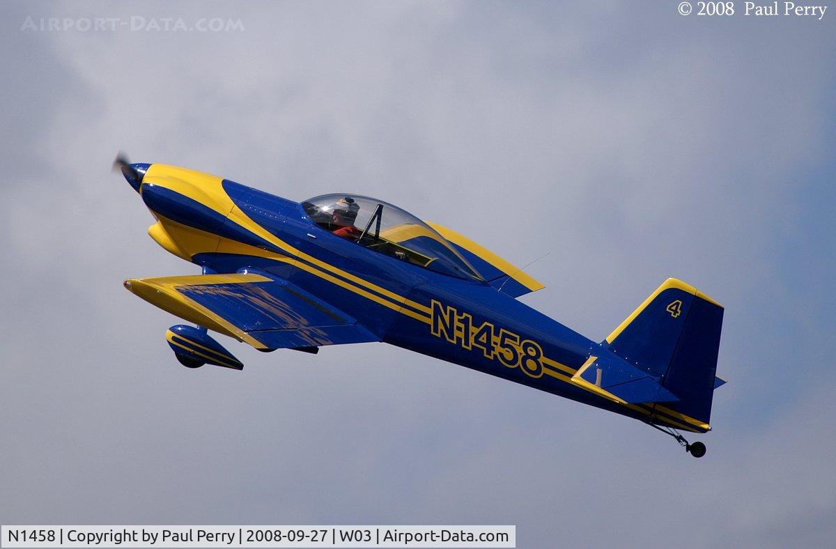 N1458, 1998 Vans RV-4 TD C/N 1621, Climbing out, looking splendid