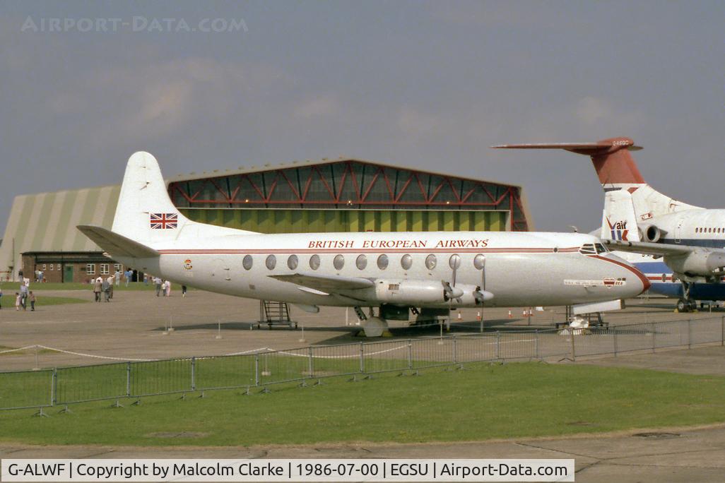 G-ALWF, 1952 Vickers Viscount 701 C/N 005, Vickers 701 Viscount at the Imperial War Museum, Duxford in 1986.