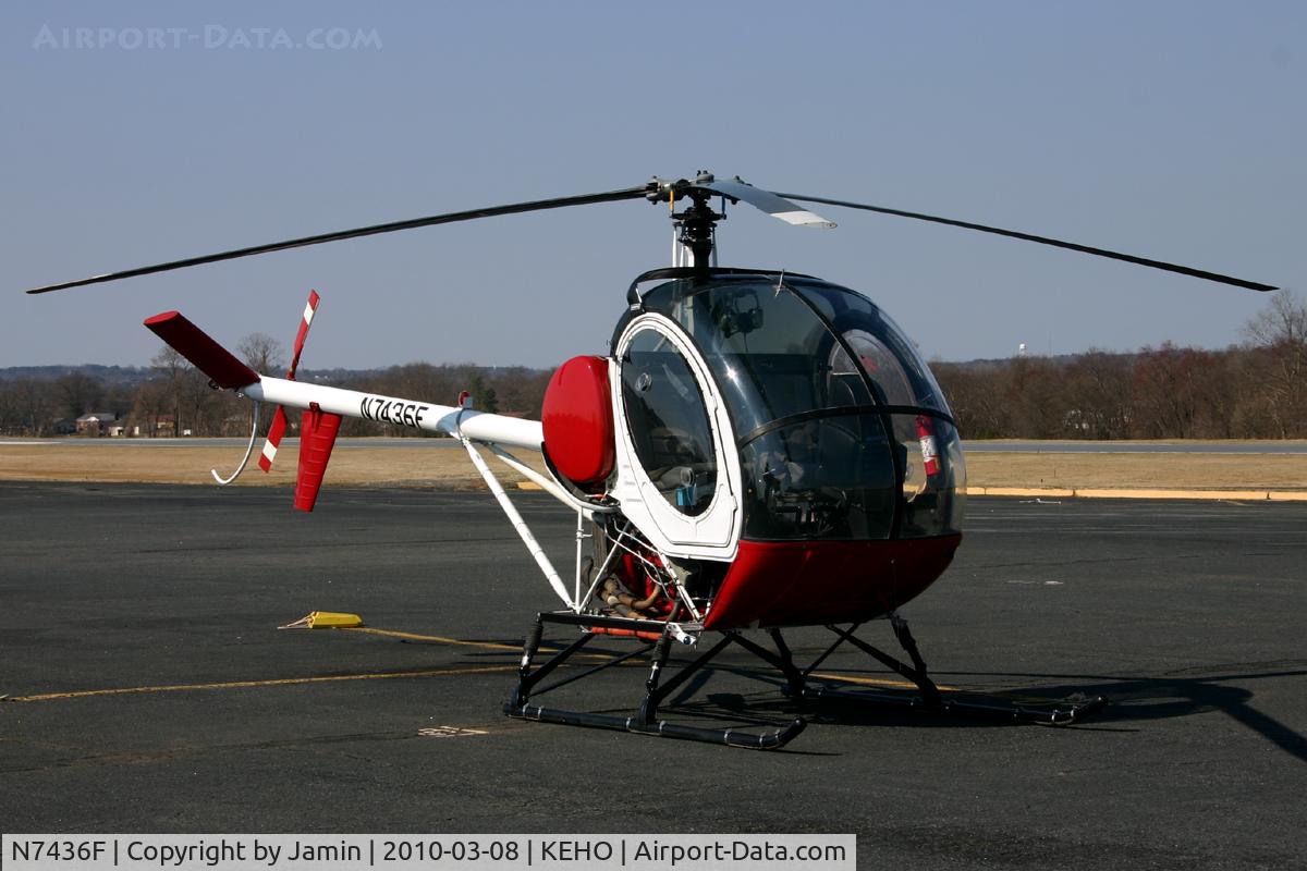 N7436F, 1976 Hughes 269C C/N 360475, Taking a short rest on the ramp.