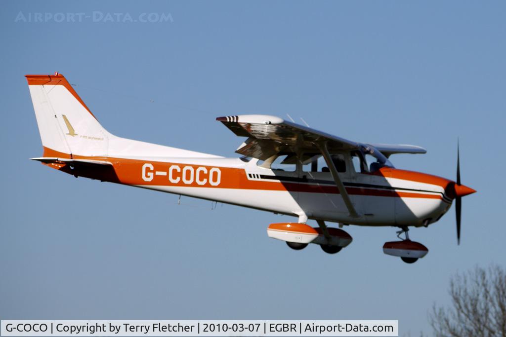 G-COCO, 1975 Reims F172M II Skyhawk C/N 1373, One of the many aircraft at Breighton on a fine Spring morning
