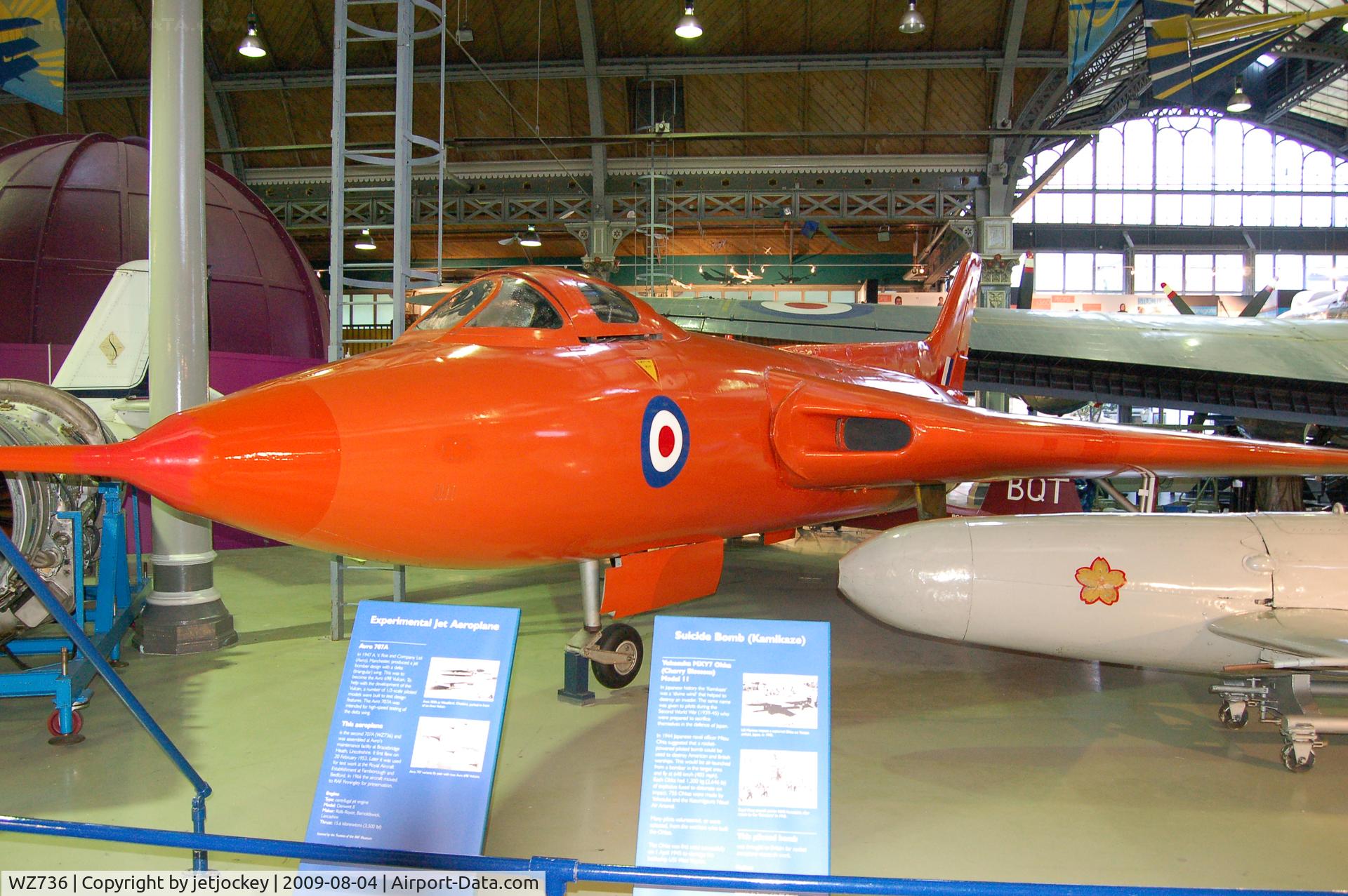 WZ736, 1953 Avro 707A C/N Not found WZ736, Avro 707a Museum of Science and industry Manchester