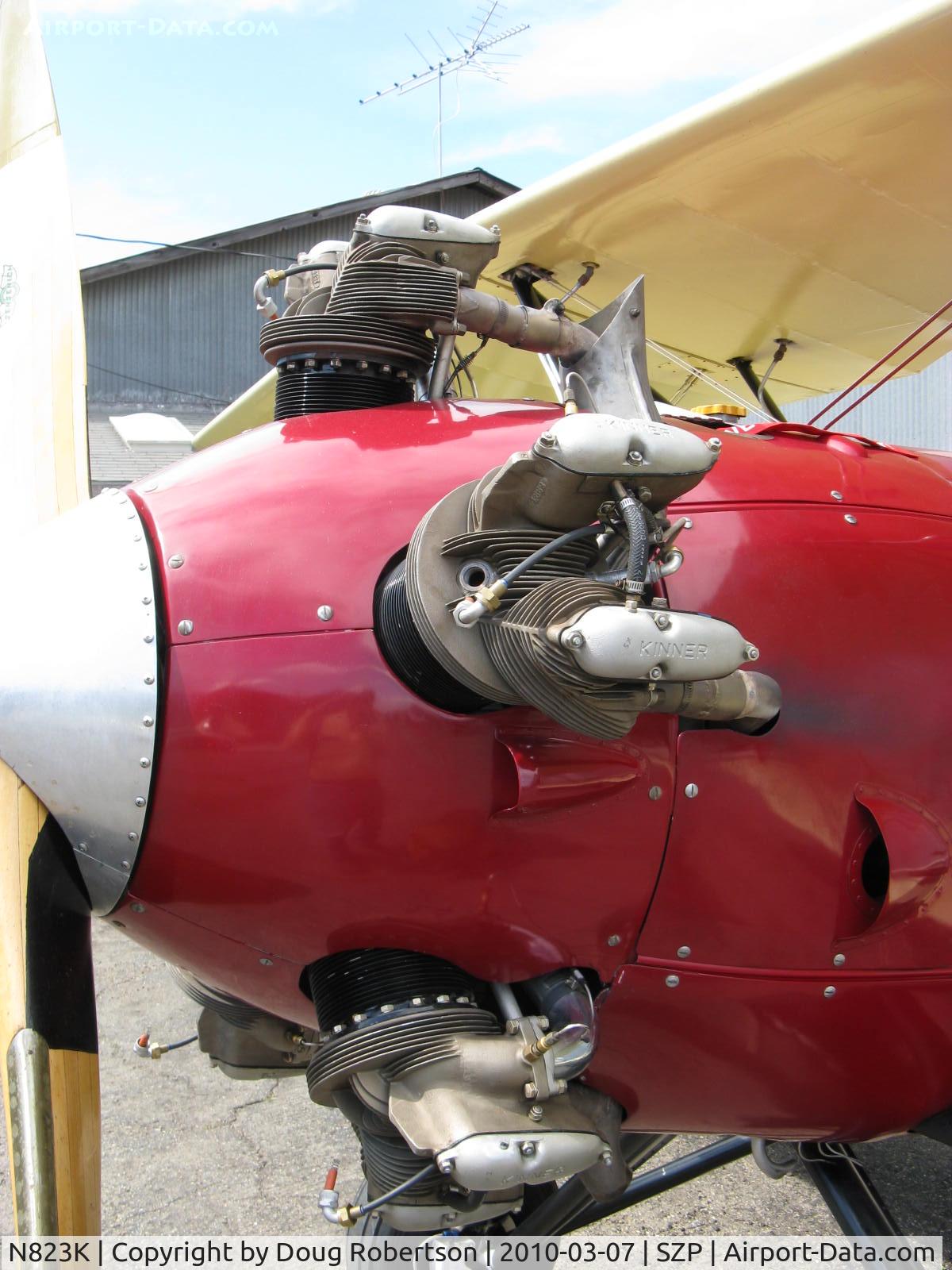 N823K, 1993 Great Lakes 2T-1A Sport Trainer C/N 1020, 1993 Ball GREAT LAKES 2T-1AK, Kinner R 56 5 cylinder radial 160 Hp modified for fuel injection, closeup