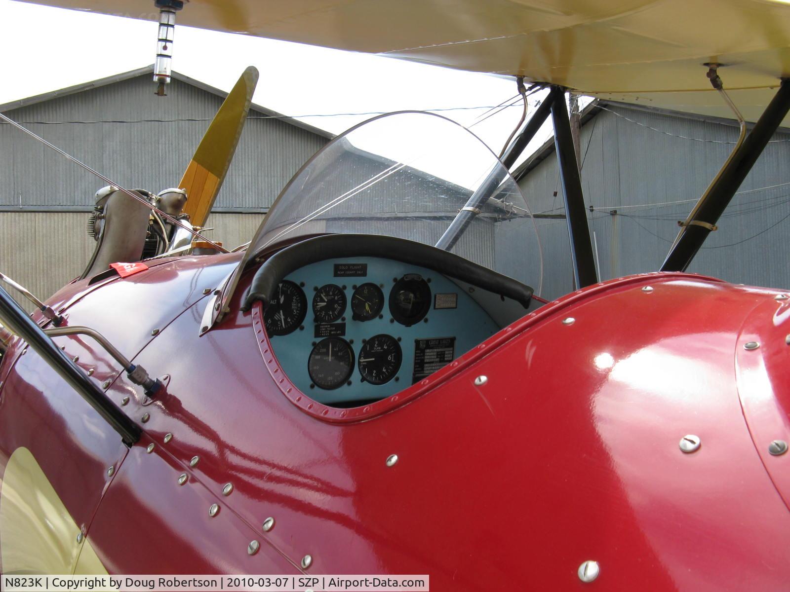 N823K, 1993 Great Lakes 2T-1A Sport Trainer C/N 1020, 1993 Ball GREAT LAKES, Kinner R 56 5 cylinder readial 160 Hp modified for fuel injection, forward cockpit instrument panel