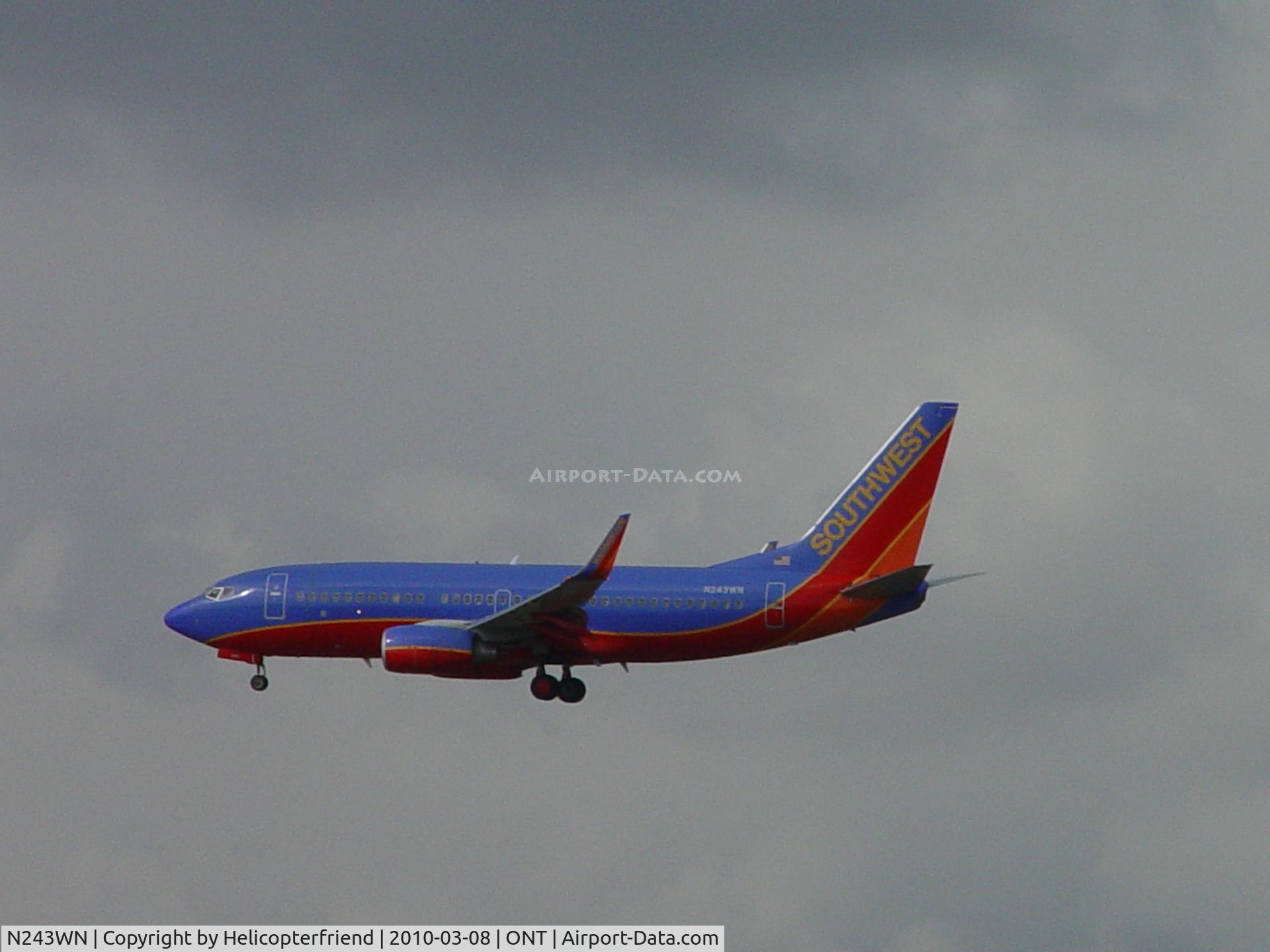 N243WN, 2006 Boeing 737-7H4 C/N 34863, On approach to runway 26R at Ontario