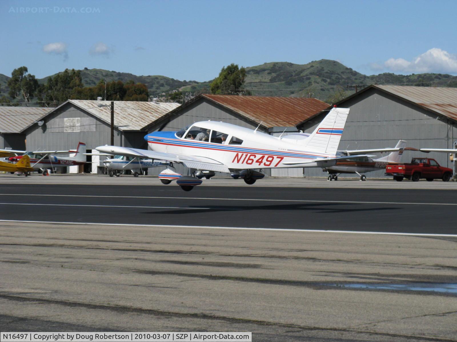 N16497, 1973 Piper PA-28-235 Cherokee Charger C/N 28-7310101, 1973 Piper PA-28-235 CHEROKEE CHARGER, Lycoming O-540-B4B5 235 Hp, landing Rwy 22