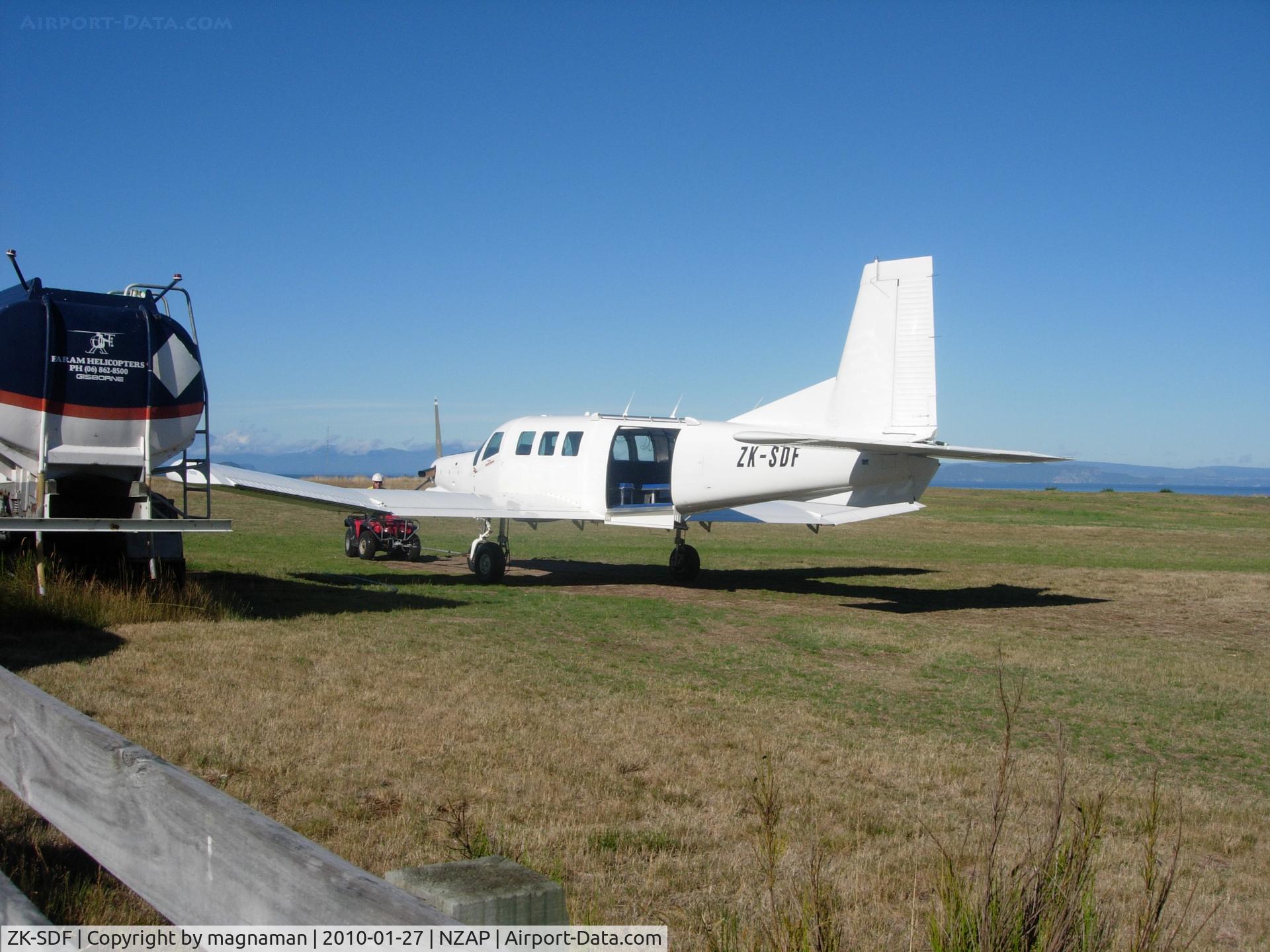 ZK-SDF, Pacific Aerospace 750XL C/N 145, being towed off for action